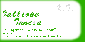 kalliope tancsa business card